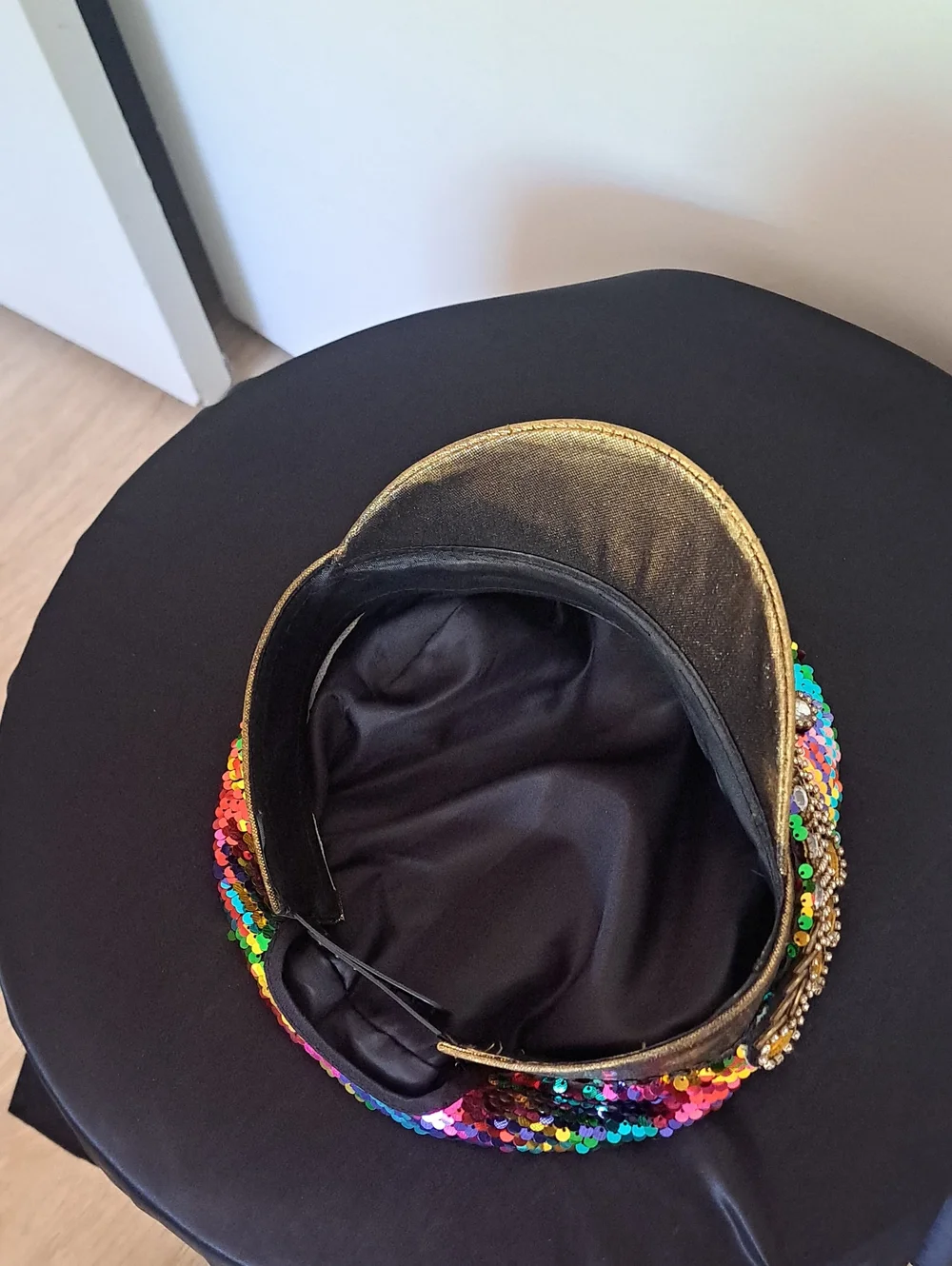 Sequin Captain Hat Embellished Multicolor Sequin Women's Cap